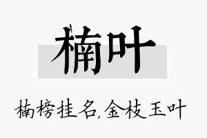 楠叶名字的寓意及含义