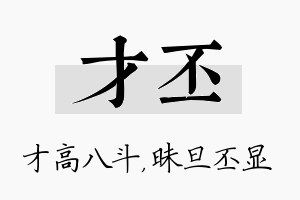 才丕名字的寓意及含义