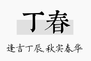 丁春名字的寓意及含义