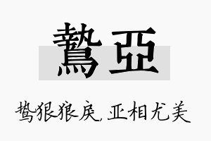 鸷亚名字的寓意及含义