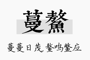 蔓鳌名字的寓意及含义