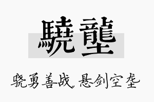 骁垄名字的寓意及含义