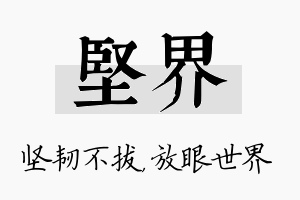 坚界名字的寓意及含义