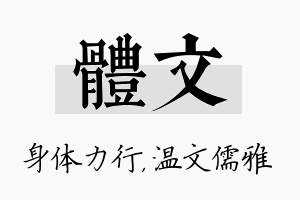 体文名字的寓意及含义