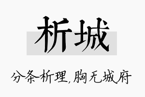 析城名字的寓意及含义