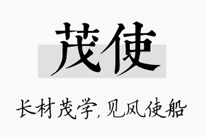 茂使名字的寓意及含义