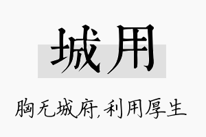 城用名字的寓意及含义