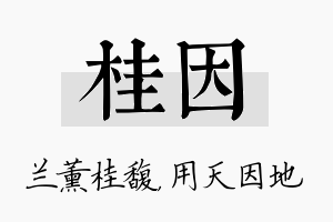 桂因名字的寓意及含义