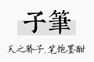 子笔名字的寓意及含义