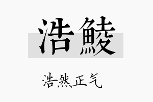 浩鲮名字的寓意及含义