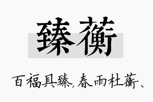 臻蘅名字的寓意及含义