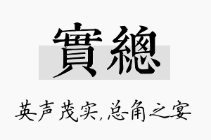 实总名字的寓意及含义