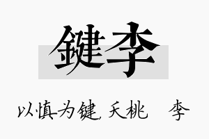 键李名字的寓意及含义