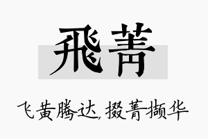 飞菁名字的寓意及含义