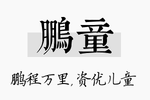 鹏童名字的寓意及含义