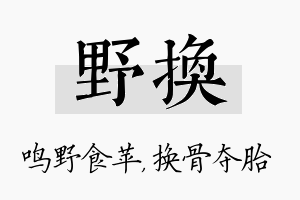 野换名字的寓意及含义