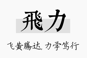 飞力名字的寓意及含义