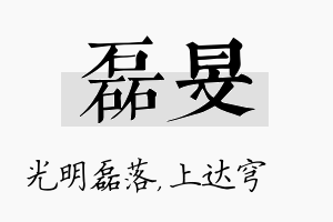 磊旻名字的寓意及含义