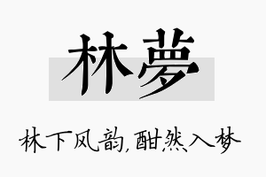 林夢名字的寓意及含义