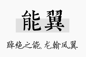 能翼名字的寓意及含义