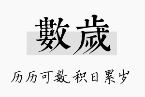 数岁名字的寓意及含义