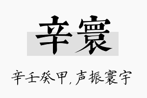 辛寰名字的寓意及含义