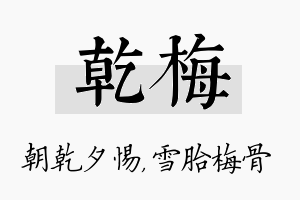 乾梅名字的寓意及含义