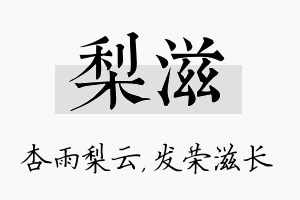 梨滋名字的寓意及含义