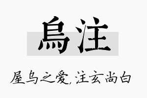 乌注名字的寓意及含义