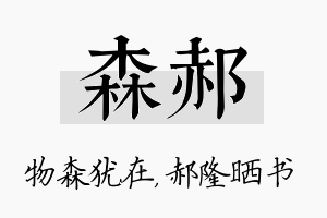 森郝名字的寓意及含义