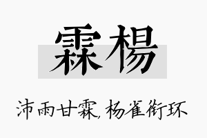 霖杨名字的寓意及含义