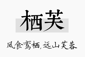 栖芙名字的寓意及含义