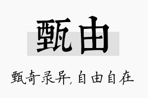 甄由名字的寓意及含义