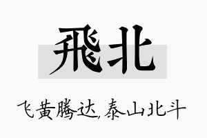 飞北名字的寓意及含义