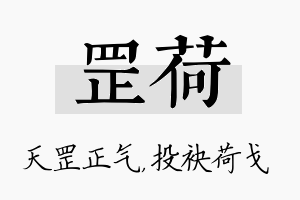 罡荷名字的寓意及含义