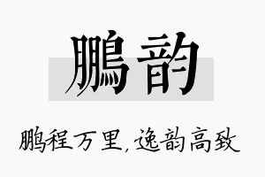 鹏韵名字的寓意及含义