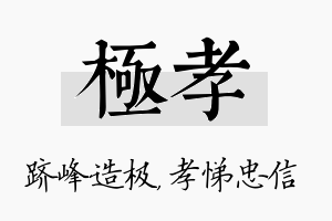 极孝名字的寓意及含义