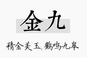 金九名字的寓意及含义