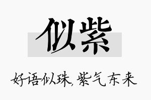 似紫名字的寓意及含义