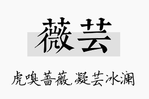 薇芸名字的寓意及含义