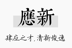 应新名字的寓意及含义