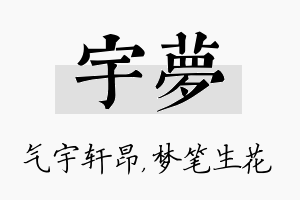 宇梦名字的寓意及含义