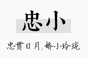 忠小名字的寓意及含义