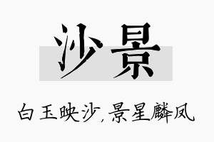 沙景名字的寓意及含义