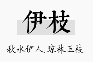 伊枝名字的寓意及含义