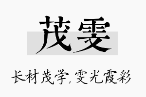 茂雯名字的寓意及含义