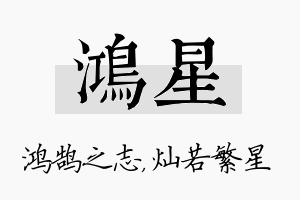 鸿星名字的寓意及含义