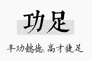 功足名字的寓意及含义