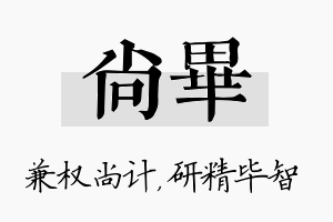 尚毕名字的寓意及含义