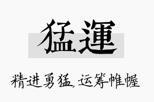 猛运名字的寓意及含义